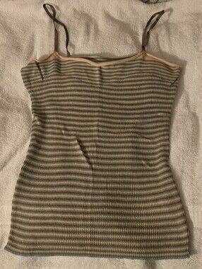 Gap Striped Knit Cami Tank Top in Beige and Blue